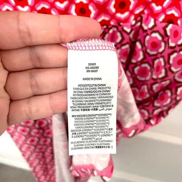 Boden Thea Sleeveless Short Sleeve Dress Sangria Sunset Geo Pome Size 8 - Picture 3 of 5